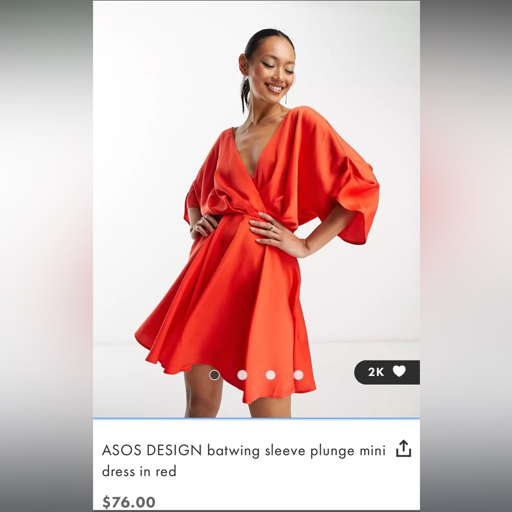 Red ASOS design batwing dress